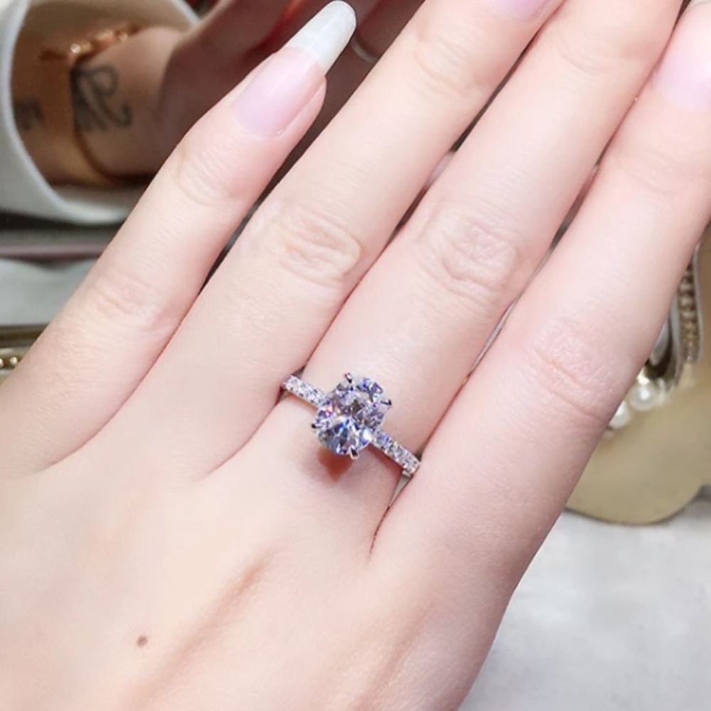 Sterling silver engagement ring - Picture 6 of 6